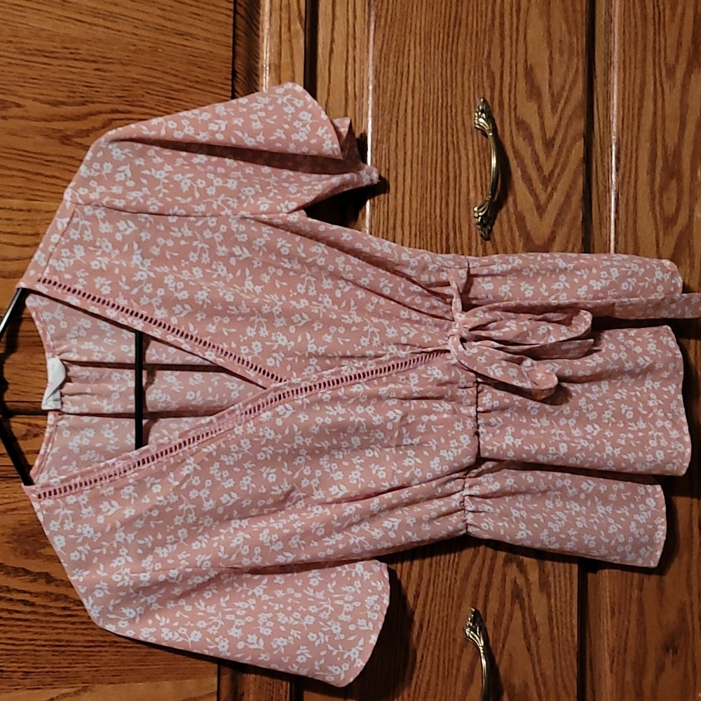 Pink flowered blouse